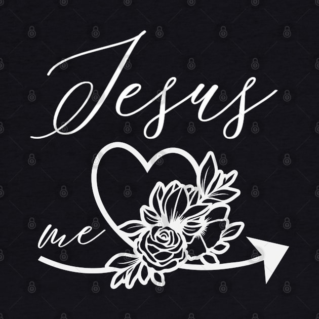 Jesus Loves Me Floral Christian Faith by GraceFieldPrints